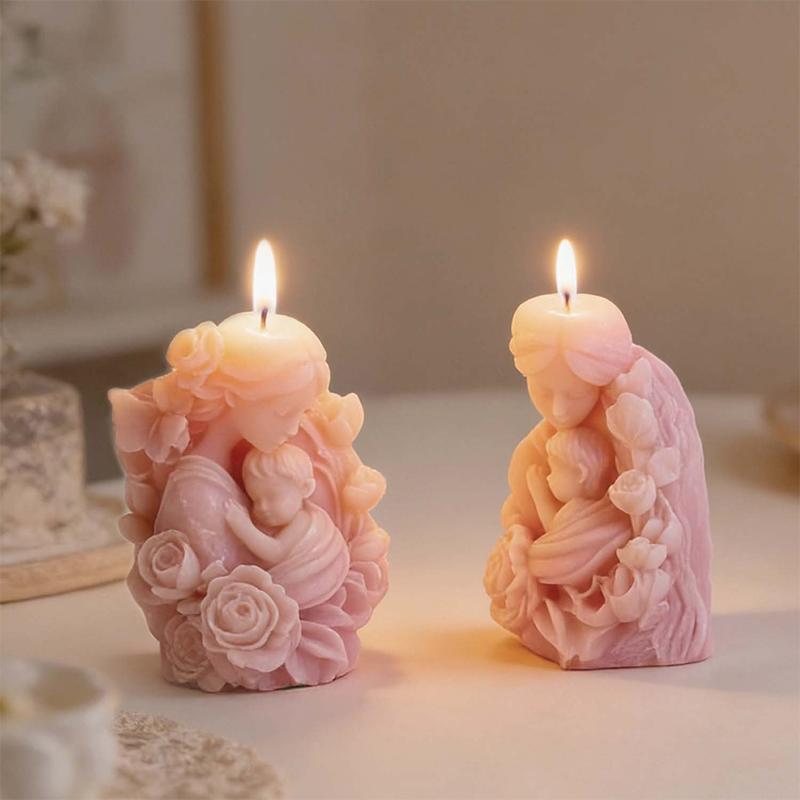 KO 1pc Flower Mother Mold New Silicone Mold Non-Toxic Gypsum Ornament Mold For Home Decoration Candle Making Mother'S Day Gift