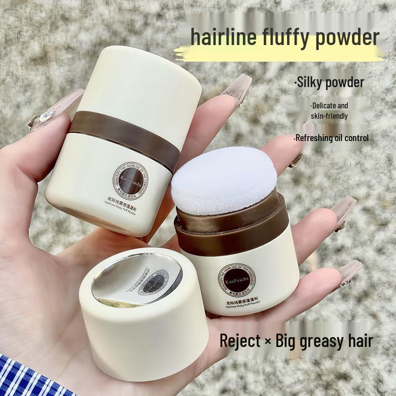 Kanpeachs Fluffy Hairline Mist Powder - No-Wash Oil Control for Bangs and Dry Hair.