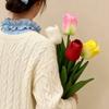 Artificial Tulip Flower Realistic Tulip Bouquet Faux Silk Flower Arrangement for Home Office Wedding Party Mother's Day