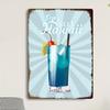 1pc Vintage "Enjoy Blue Hawaii" Metal Sign - 8x12in Retro Tinplate Cocktail Wall Art, Rustic Decor for Bar/Cafe/Home