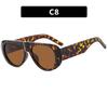 Fashion New Retro Oval Large Frame Sunglasses Wide Leg Jelly Color Personalized Design UV Resistant Sunglasses Female