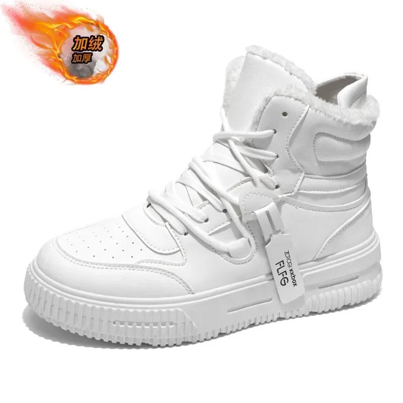 Men's Boots Casual Sneakers 2026 New Trend Designer Shoes for Men High Top Couple Skateboarding Shoes Warm Waterproof Snow Boots