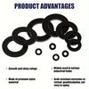 350pcs Black Nylon Flat Ring Sealing Gasket Type Kit, Loosening and Preventing Plastic Gasket, Suitable for Repairing Faucets and Water Hose Furniture