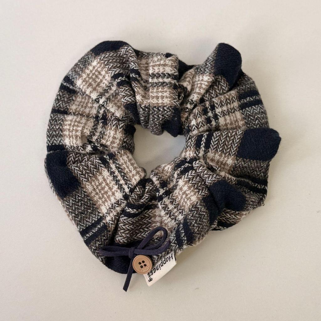 Korean Retro Plaid Bow Hair Tie - Women's High Skull Headband, New for Early Autumn 2025