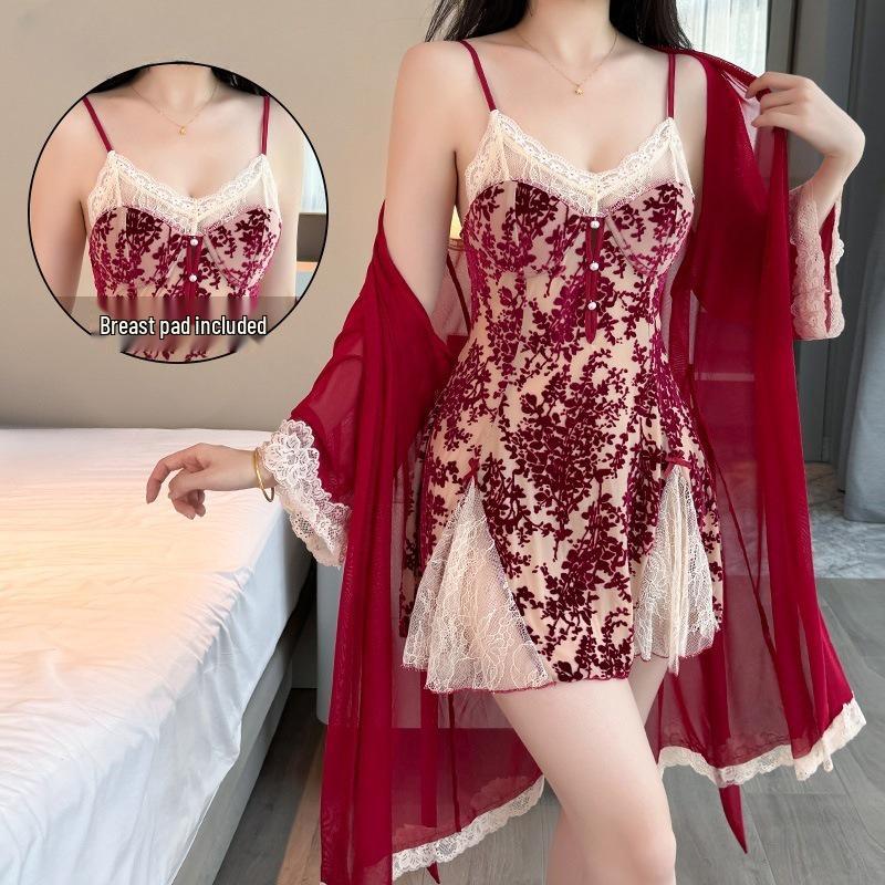 

Сексуальный сладкий соблазнительный комплект ночной рубашки с рукавами летучая мышь, глубоким V-образным вырезом на спине, с чашечками Extra Large