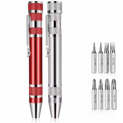8-in-1 Aluminum Alloy Screwdriver Pen - Changeable Bits For Easy Repairs & Disassembly