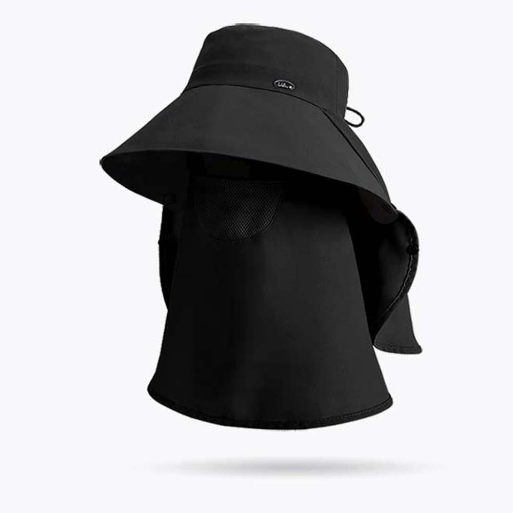 Wide-brimmed Sunshade Shawl Cap Anti-UV Mask Picking Tea Hat Cycling Cap Neck Protection Hat  Women