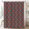 Plaid Shower Curtain Red Blue Stripes Patterned Fabric Waterproof Bath Mat Decorative Shower Curtains for Home Bathroom Accessor