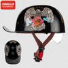 3C Certified Motorcycle Half Helmet Retro Style With Retractable Lens Adult Commuter