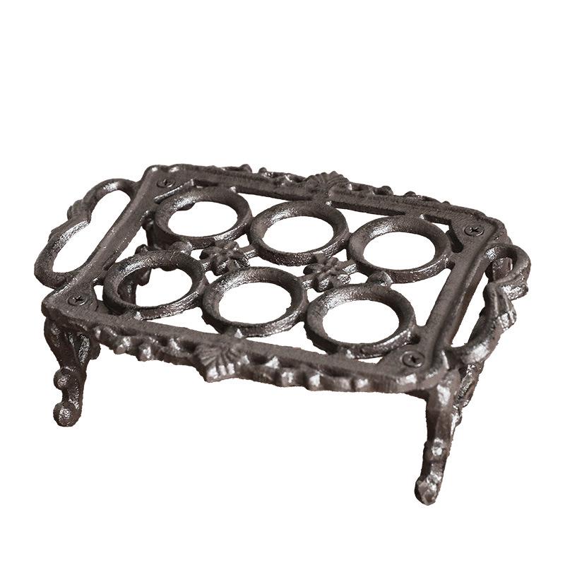 Retro Cast Iron Egg Holder: 6 or 8 Grid Egg Tray for Kitchen, Bar, or Restaurant Display