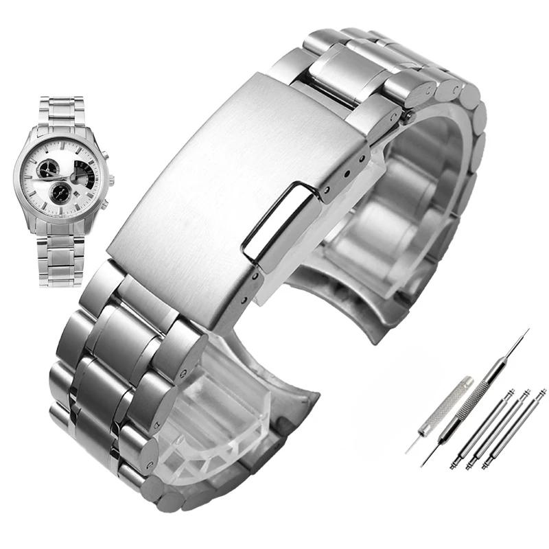 20mm 22mm Universelles Gebogenes Herren-Uhrenarmband Für Casio EFV-540 500 510 EQB-501 EFR-303 Massives Edelstahlarmband Metall-Uhrenkette