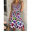 Women's Casual Bohemian Style, Summer Deep V-Neck Spaghetti Strap Midi Dress