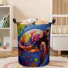 1pc, Colorful Sea Turtle Laundry Basket Foldable with Handles Tote Bag Cute Turtles Laundry Hamper Clothes Storage Bucket Organizer for Bathroom, Laun