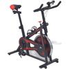 VidaXL Vélo d'Appartement avec Capteurs de Pouls Fitness Noir et Rouge Exercice 91190
