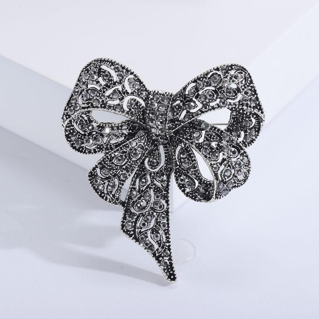 Strass Große Schleife Brosche - Europäischer & Amerikanischer Retro-Stil Anstecknadel Korsage