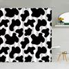 Black And White Cow Spots Shower Curtain Camouflage Plaid Wood Grain Leopard Geometric Pattern Bath Decor Fabric Hooks Curtains
