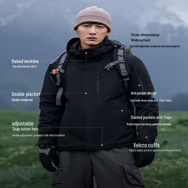 PELLIOT Men's Mountain Wilderness 2.0 3-in-1 Goose Down Jacket