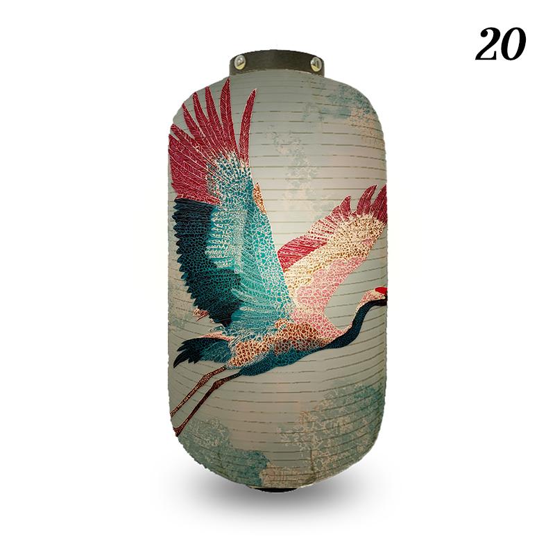 Japanese Style Lantern Ukiyo-e Style Flying-crane Printed Outdoor Bar Bistro Lantern Sushi Restaurant Hanging Lantern Decoration