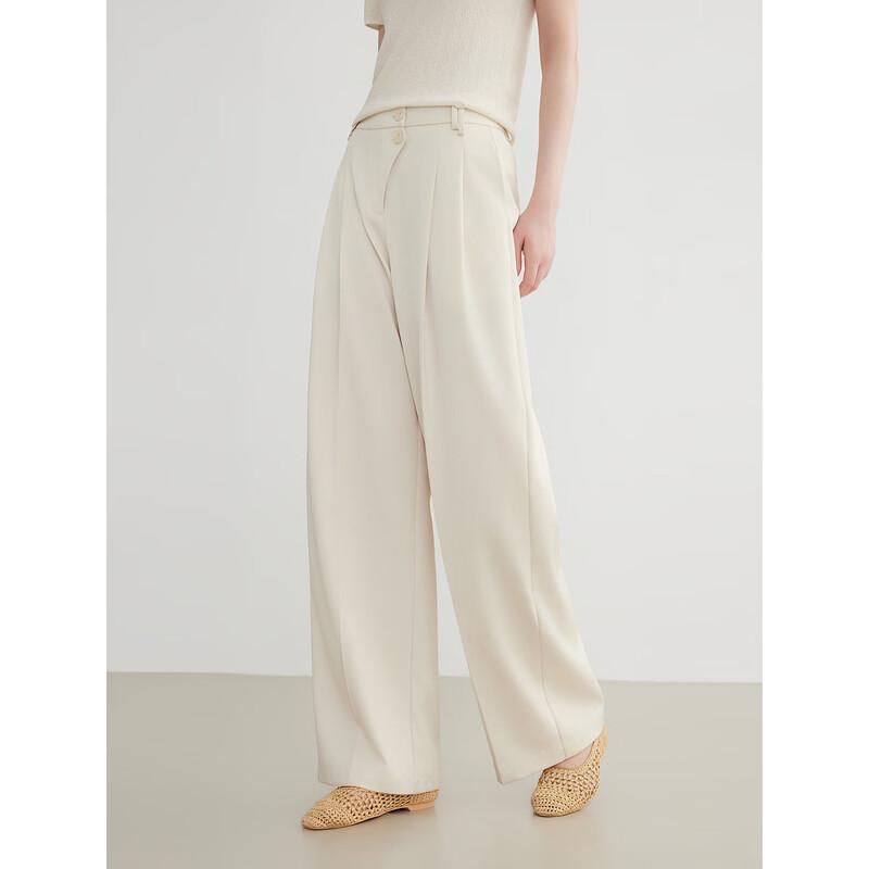 ELLE Women's High-Waist Wide-Leg Trousers