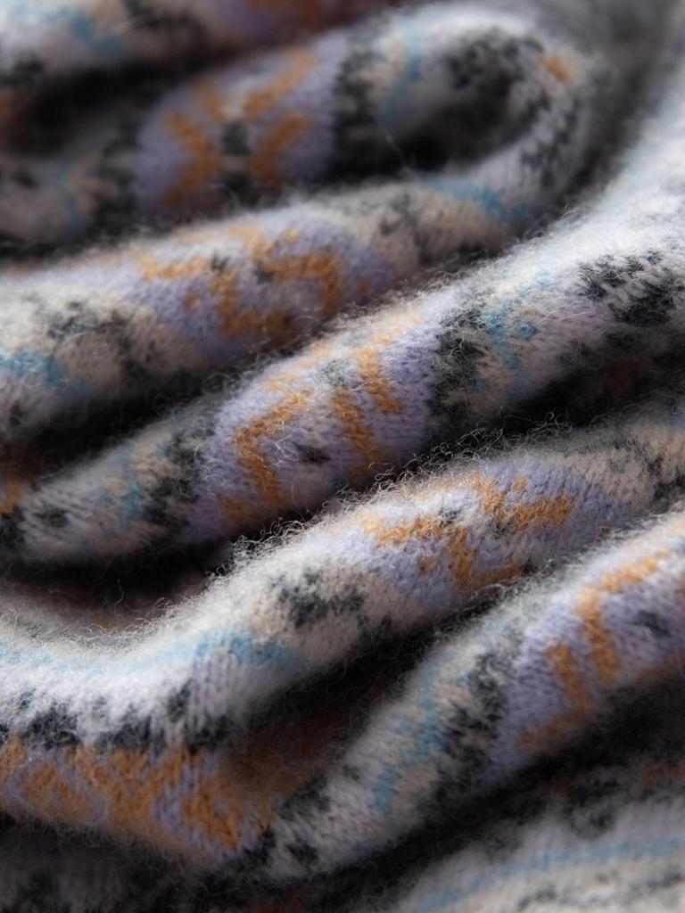 Children’s Pure Wool Fair Isle Sweater - Warm Thickened Knit with Round Neck for Autumn/Winter 2025