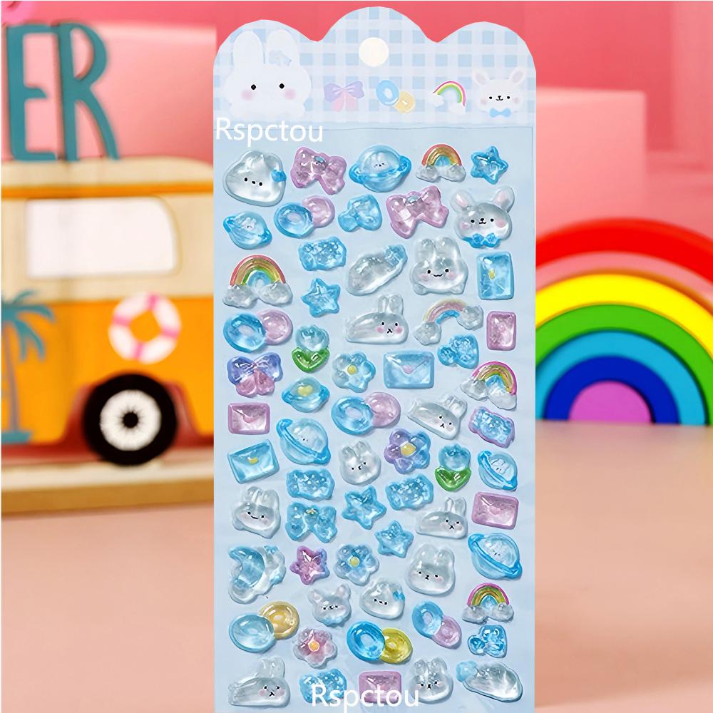 Cute Panda Rabbit Bear 3D Bubble Stickers Animal Decoration Decals Toys Kawaii Party Favor Decor Reward Stickers Gift