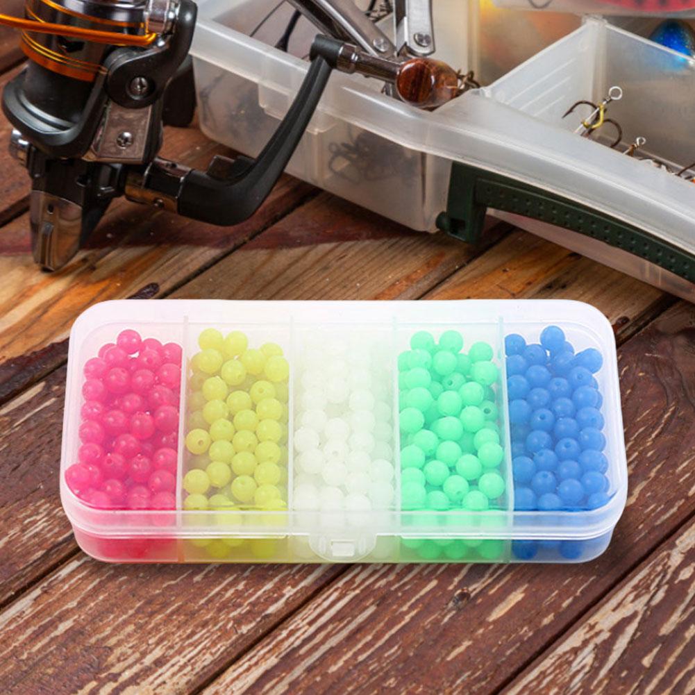 500pcs Night Luminous Fishing Hard Beads 5mm/6mm/8mm Fishing Line Beads Fishing Rig Beads Fishing Tackles Accessories