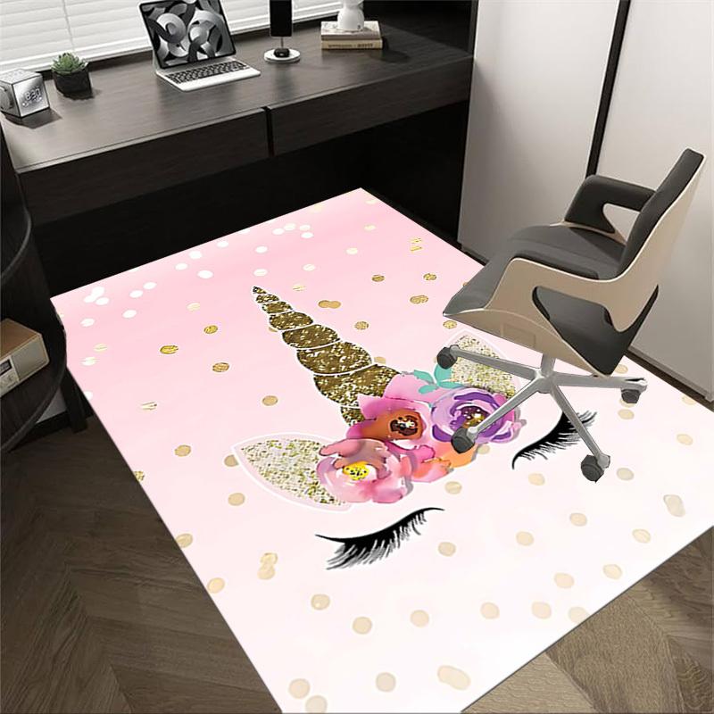 

1PC Unicorn Flowers Non-Slip Floor carpet, Office, family, bedroom, Studio - Large Area Rug, Vibrant Colors, Longlasting Material-X406 60cm by 90cm