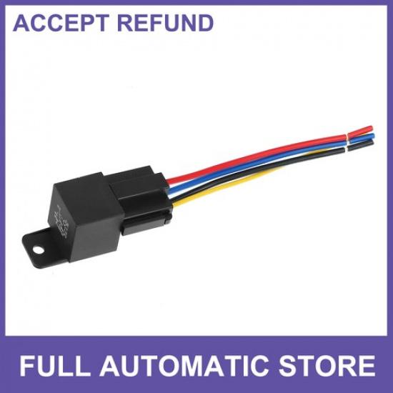 ONE DC 48V 40A SPDT Automotive Car Relay 5 Pin 5 Wires w/ Harness Socket Plug