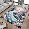 1PC Peacock Flowers Extra Large Non Slip Floor Carpet, Office, Family, Studio   Large Area Rug Indoor Rugs, Bold Statement Piece