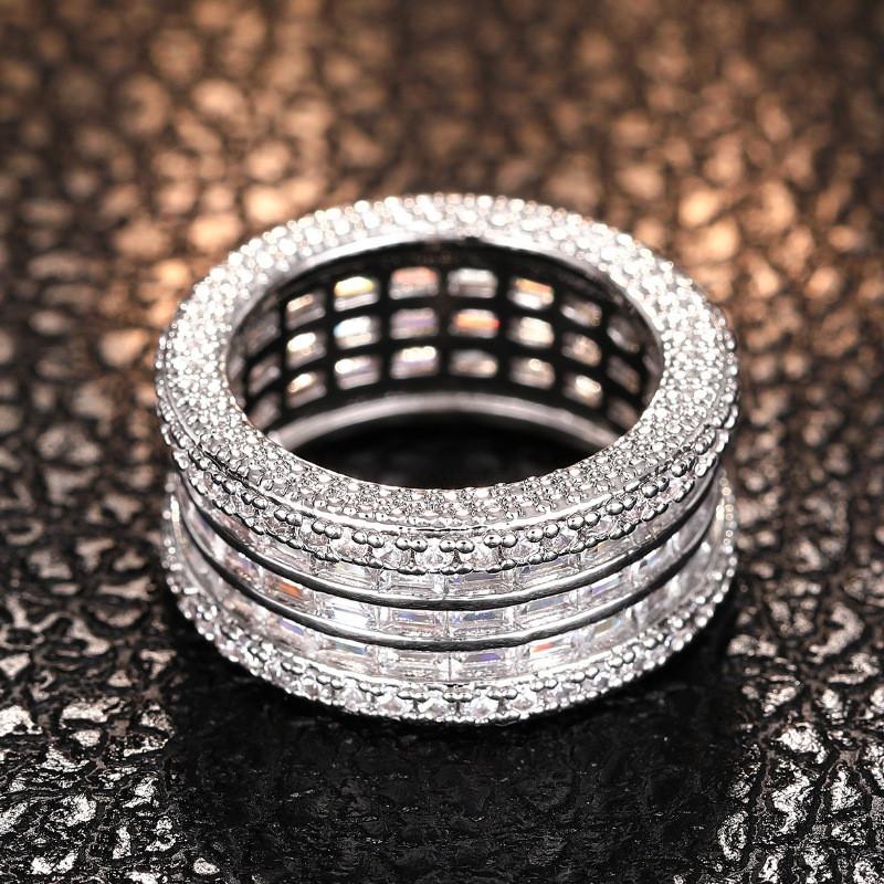 Sterling  Gorgeous Cubic Zirconia Ring for Women Female Luxury Fashion Wedding Band Accessories Stylish Fing Jewelry