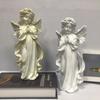 Nordic Resin Angel Girl Storage Tray Statues Ornaments Birthday Gift Home Room Desktop Sculpture Decoration Photography Props