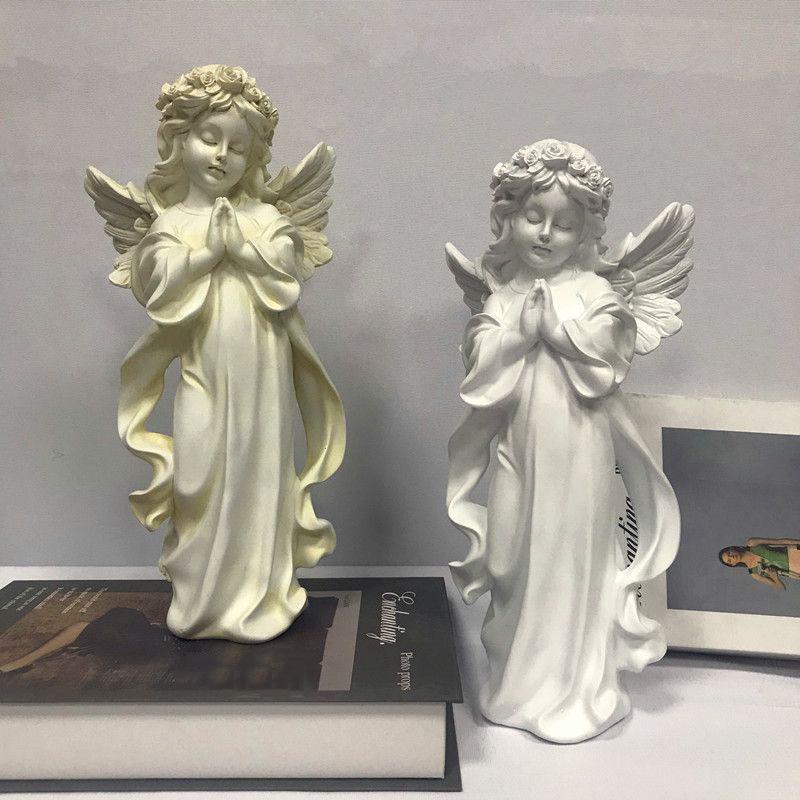 Nordic Resin Angel Girl Storage Tray Statues Ornaments Birthday Gift Home Room Desktop Sculpture Decoration Photography Props