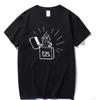 Einfacher Stil Feuerzeug mit Logo-Aufdruck, lässiges kurzärmeliges T-Shirt aus reiner Baumwolle für Herren und Damen, lockere Passform