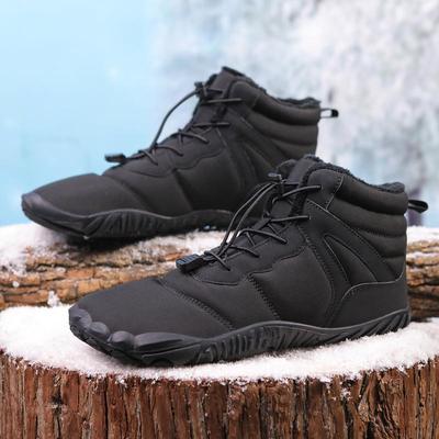 Unisex Winter Cotton Hiking & Mountaineering Boots - Five-Finger Design, Waterproof & Anti-Skid, Plus Velvet Warmth for Outdoor Adventures