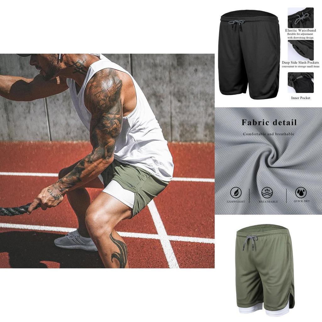 Men's Gym Fitness Bodybuilding Jogging Sport Shorts Casual Pants With Secure Pockets For Enhanced Convenience