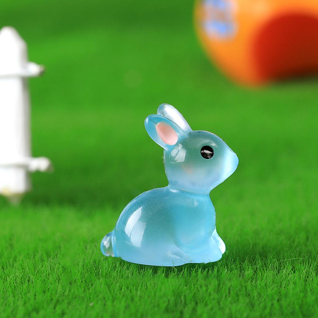 10pcs Cute Animal Miniature Bunny Figurines Garden Miniature Landscape Ornament Accessories for Easter Party Home Decor