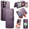CASENEO MW-07 For Samsung Galaxy S25+ Magnetic Case RFID Blocking Wallet Stand Leather Phone Cover with Wristband