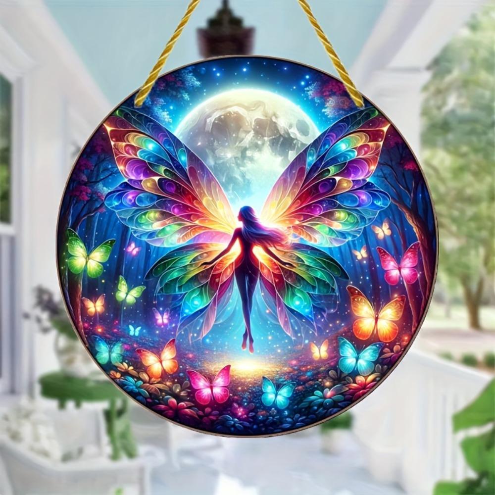 

Dream Catcher Butterfly Wreath. Round flower window hanging for wall & room decor. Perfect gift. чистый