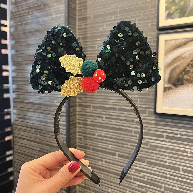 Pailletten Schleife Weihnachts-Stirnband - Feiertags-Haarschmuck für Kinder