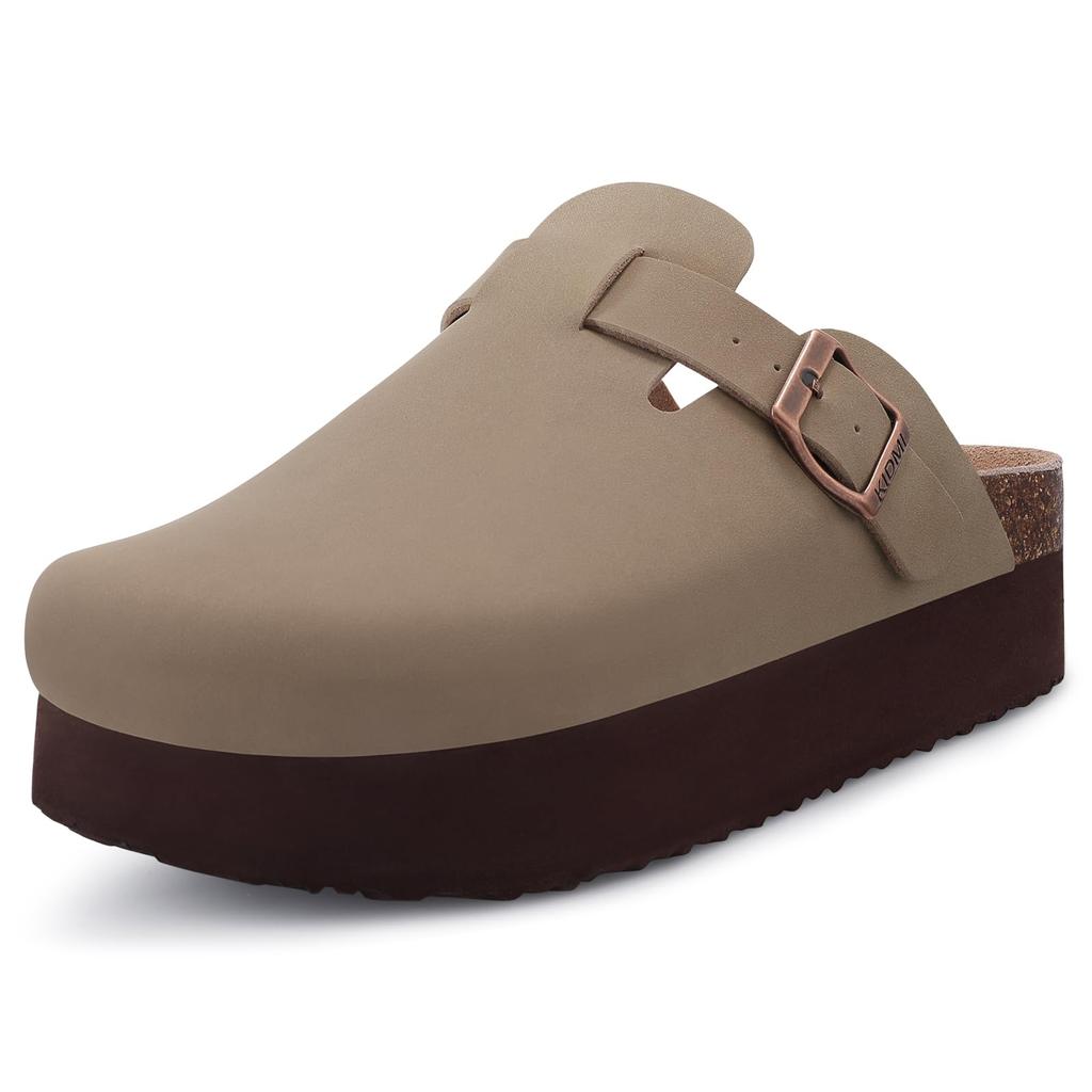 Fashion Classic Men Suede Clogs Slippers Fashion Men Clogs Slippers Cork Footbed Leather Men Mules Outdoor Unisex Soft Antiskid Slippers