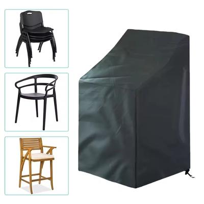 Stacking Outdoor Chair Cover 3 Sizes Stacked Chair Dustproof Cover Garden Furniture Protector Yard Chair Cover with Storage Bag