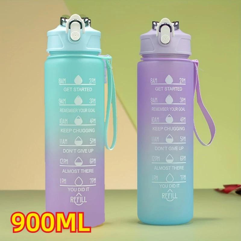 1-3PCS Sports Water Bottle for Running Drinking Bottle 2L Motivational with Time Marker Stickers Portable Reusable Plastic Cups