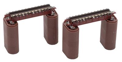 TOMYTEC N Gauge Upper Deck Girder Bridge S70 Red Set of 2 4 Brick 3273 Model Railway Supplies (F) (with Piers)