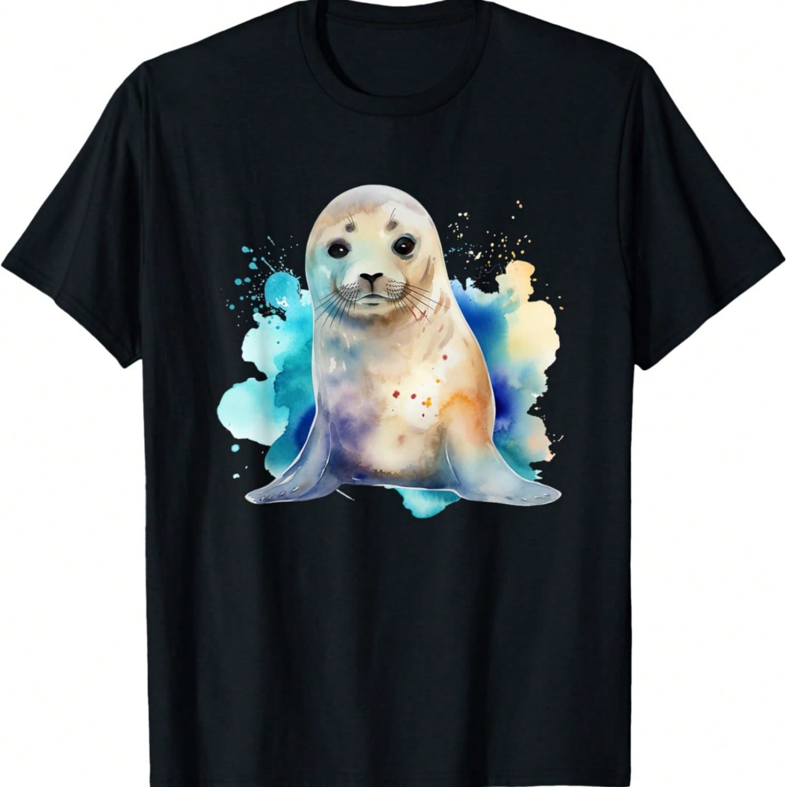 Seal Watercolor Sea Lion T-Shirt S разноцветный