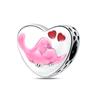 925 Sterling Silver Foot Pacifier Heart Shaped Warm Family Charm Beads Fit 4mm Aperture Bracelets Fine DIY  Jewelry Gifts