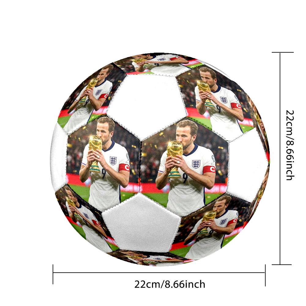 HurriKane Printed Size 5 Soccer Ball, Machine-Stitched PVC, Durable & High Bounce, All Ages Fit, fan merchandise, matches & outdoor use.