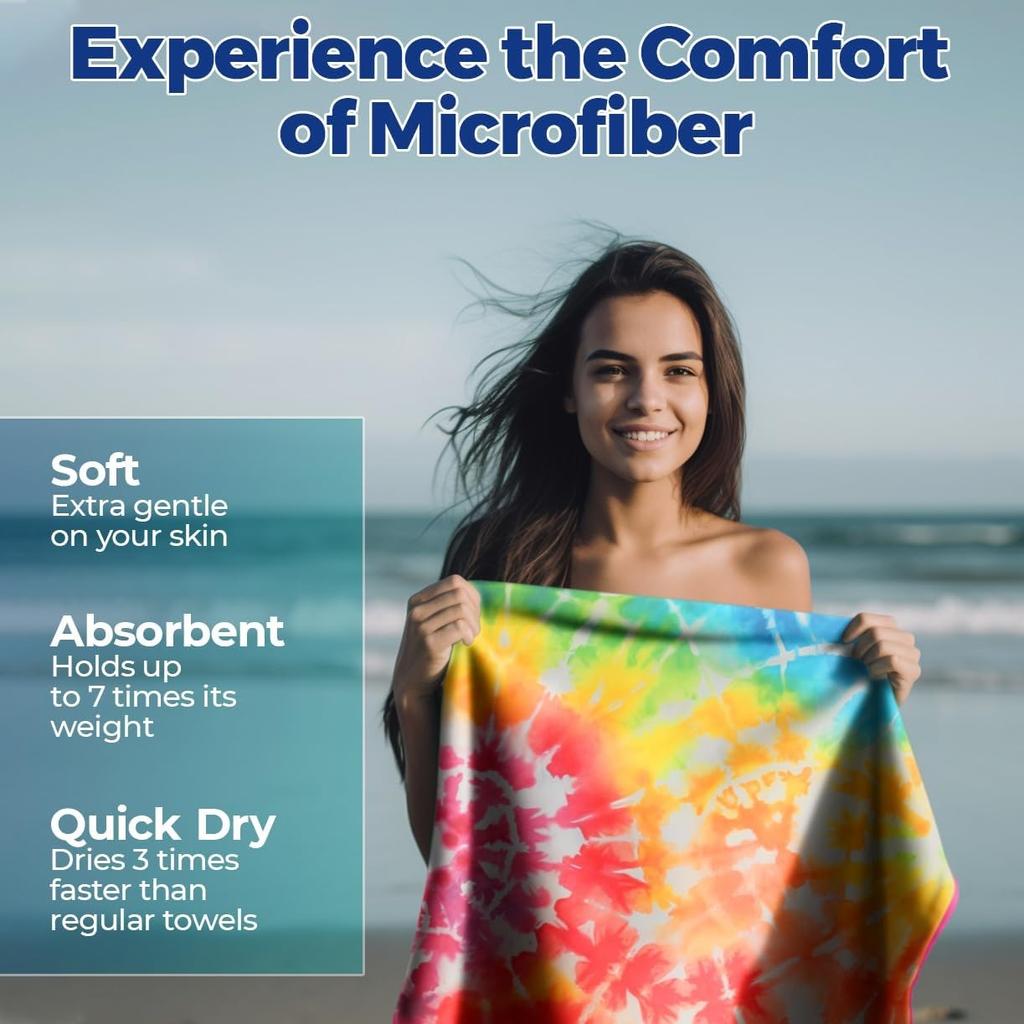 Colorful Sunshine Pattern Beach Towel for Family Stuffs Friends Gifts Quick-Dry For Bath Yoga Tourism Beach GYM Camping Swimming
