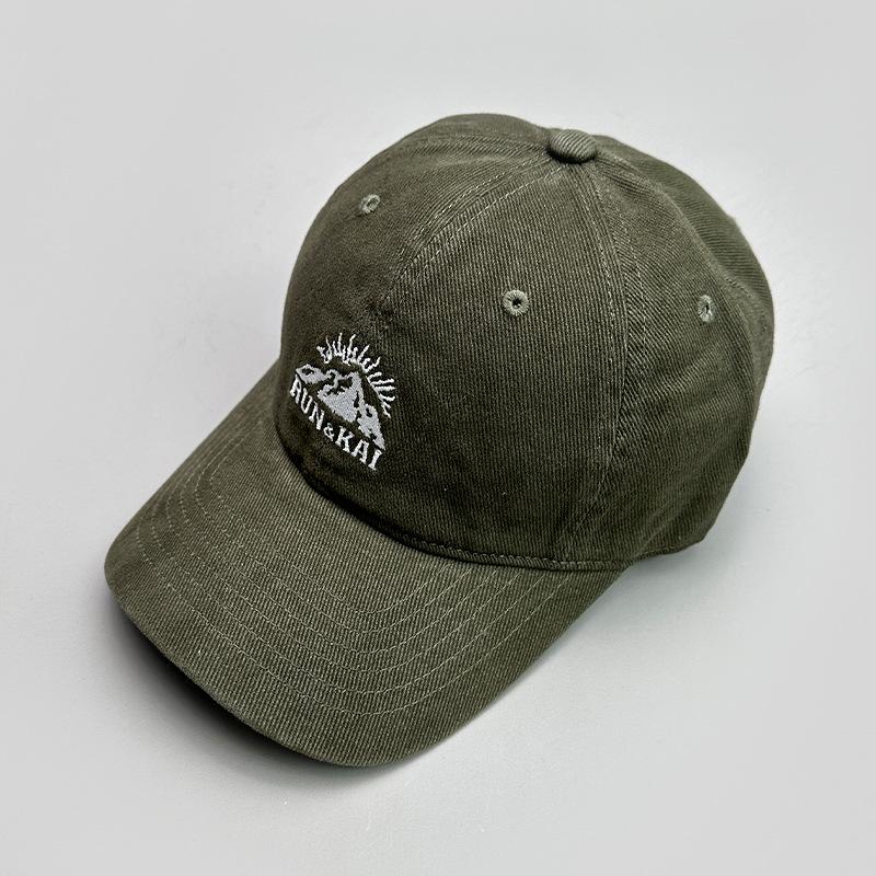 High Quality Mountain Embroidered Baseball Cap Men'S And Women'S Sunshade Retro Washed Casual Versatile American