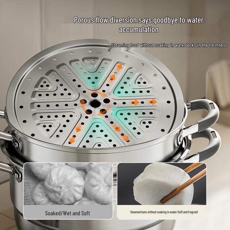 MAXCOOK 316L Stainless Steel 2-Layer Steamer