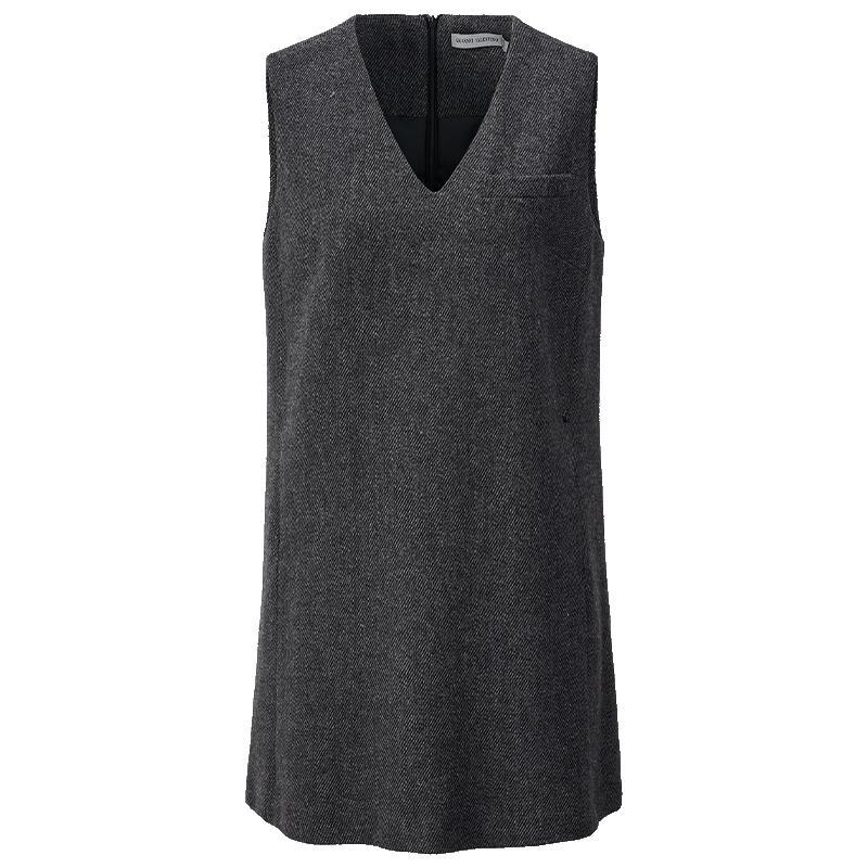

GIOVANNI VALENTINO Women s Wool Blend Sleeveless V-Neck Midi Dress L